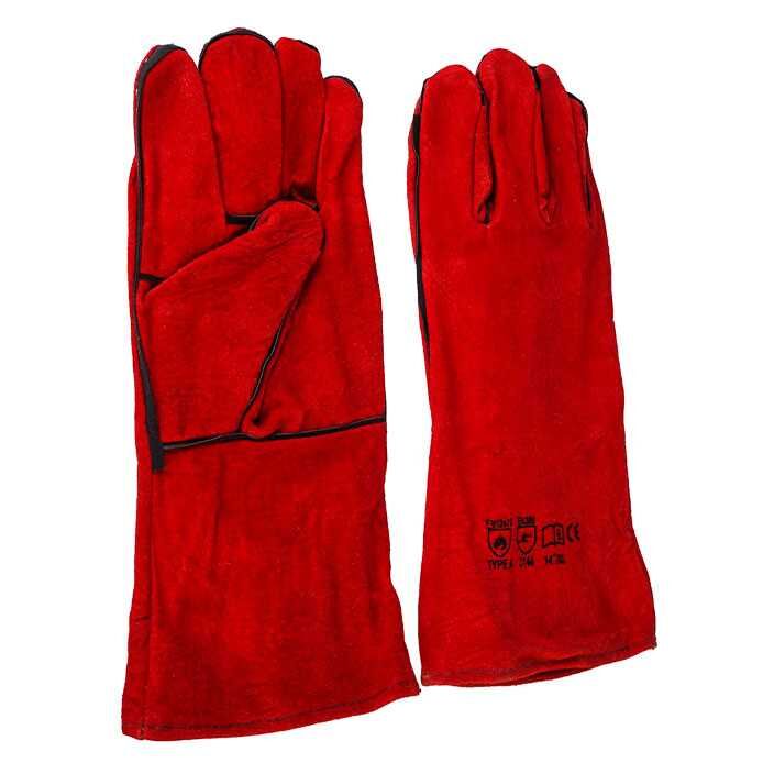 Kaynakcı Eldiveni Kırmızı 14''