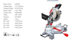 2000 W Gönye Kesme SPECCO (Bileşik Katlanır)