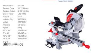 2000 W Gönye Kesme SPECCO (Bileşik Sürgülü)